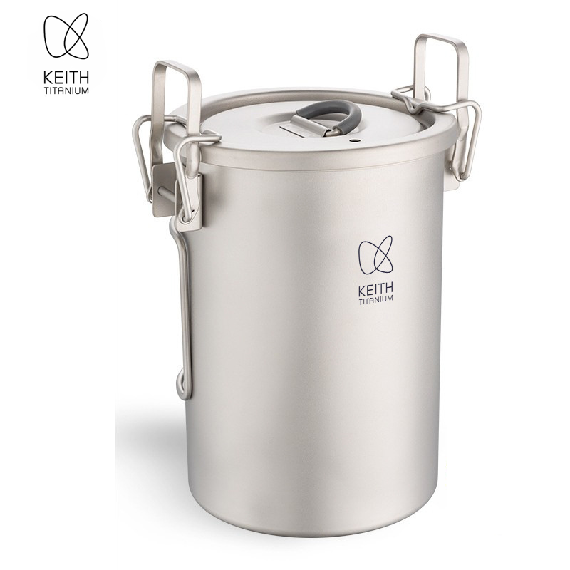 Camping Hiking Cooking - KEITH Saf Titanyum Pirinç Pişirici, 900ml