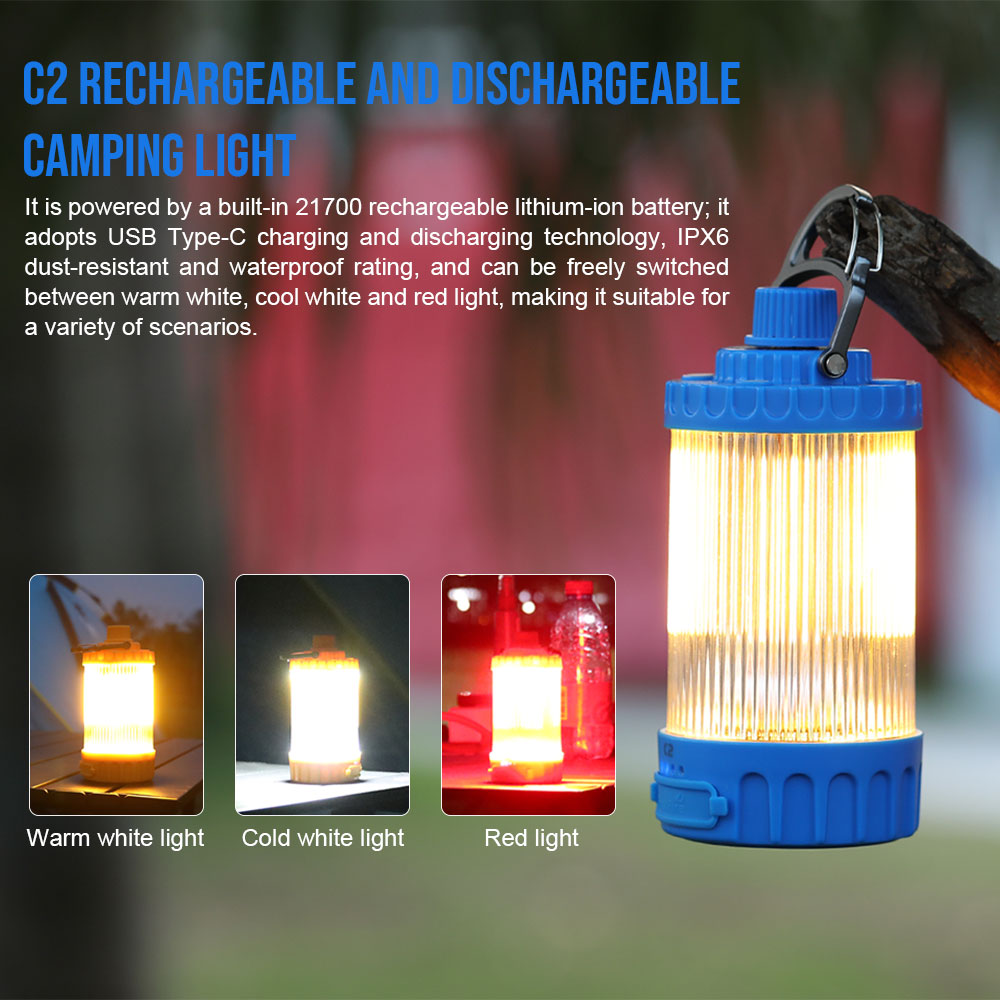 Camping Cooking Tent - Trustfire C2 USB şarj edilebilir LED