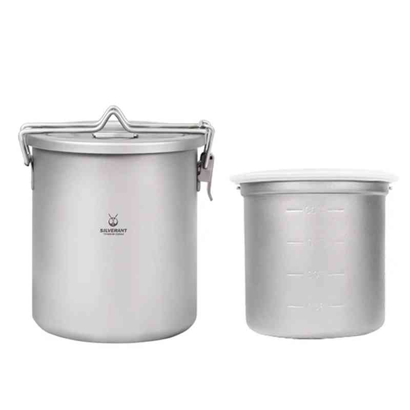 Camping Cooking Open Fire - Silverant Kamp Titanyum Pot Ultralight Pirinç