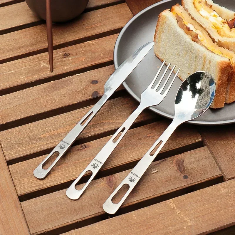Camping Cooking Kits - Hwztitanium titanyum çatal kaşık bıçak seti