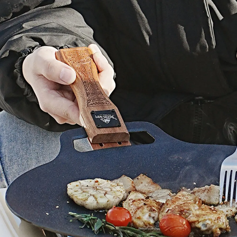 Camping Cooking Plate - Dış Mekan Doğal Ahşap Izgara Tavası