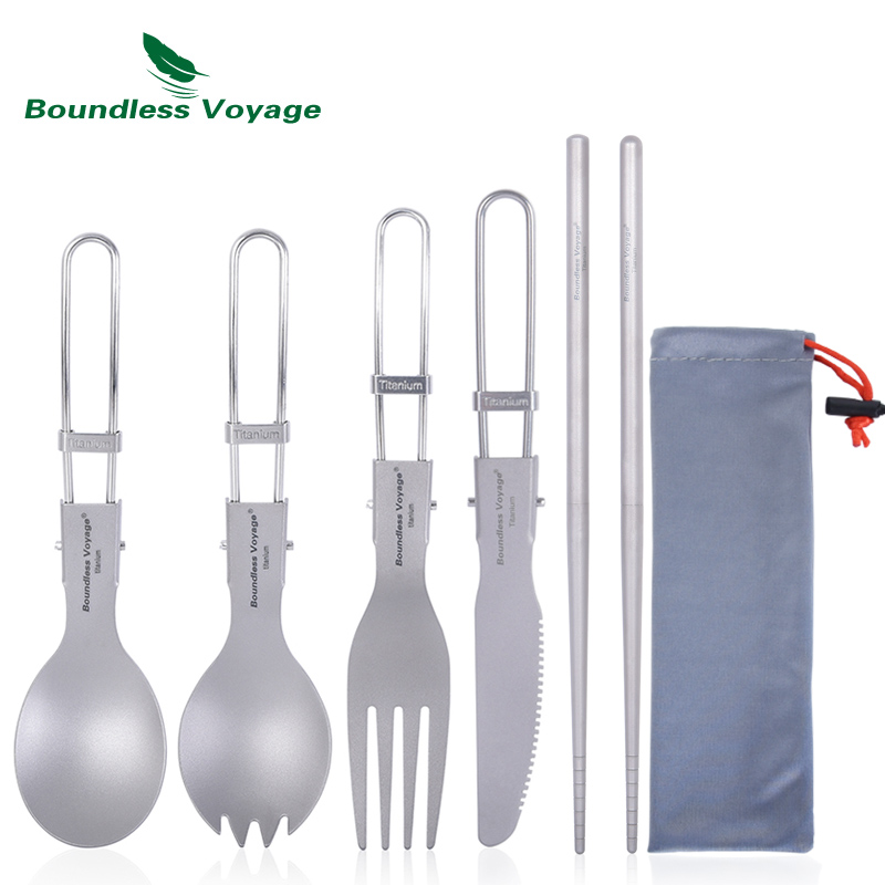 Camping Cooking Plate - Sınırsız Voyage Titanyum Kamp Çatal Bıçak
