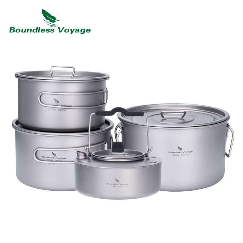 Camping Cooking Plate - Sınırsız Yolculuk Titanyum Tencere Seti Katlanabilir