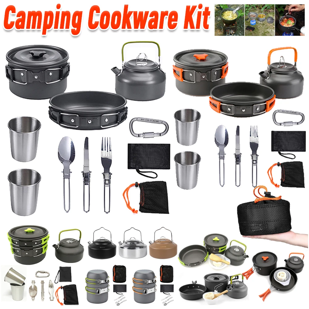 Camping Cooking Kits - Kamp Tencere Seti Su Isıtıcısı Tencere