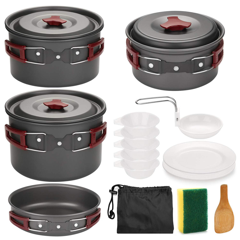 Camping Cooking Kits - Açık Kamp Tencere Seti Yapışmaz Kamp
