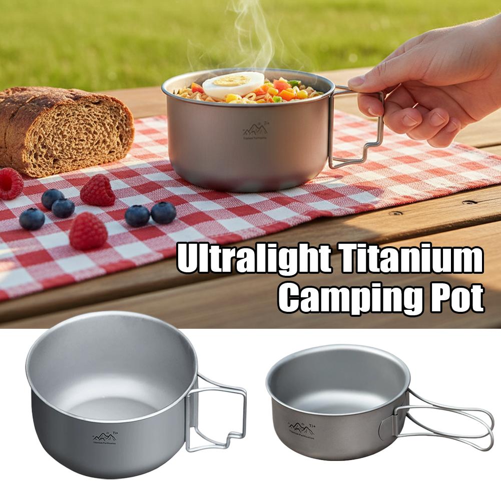 Camping Cooking Noodles - Kompakt Titanyum Alaşımlı Kamp Tenceresi Sırt