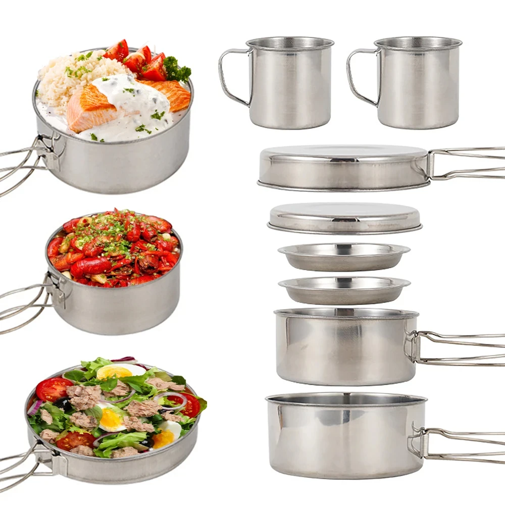 8 adet/takım kamp tencere seti - Camping Cooking Kits incelemesi ve fiyatı