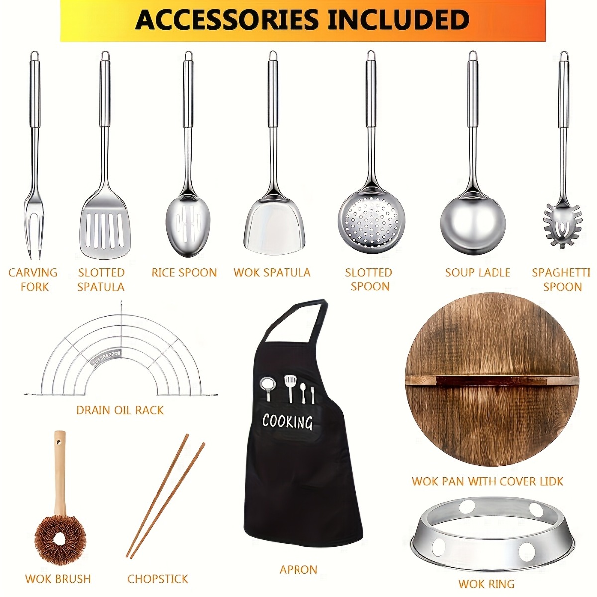 12.6 İnç Dökme Demir Wok Seti  - Camping Cooking Noodles incelemesi ve fiyatı