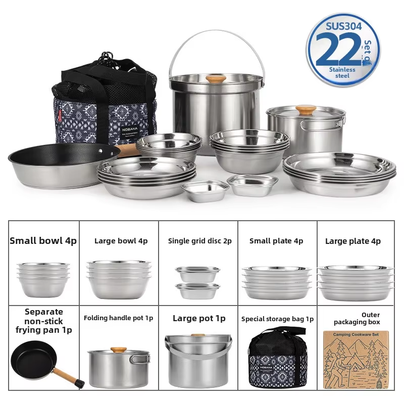 NOBANA Yeni Açık Paslanmaz Çel - Camping Cooking Kits incelemesi ve fiyatı