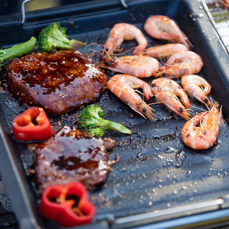 Açık havada kalın kare ızgara  - Camping Cooking Plate incelemesi ve fiyatı
